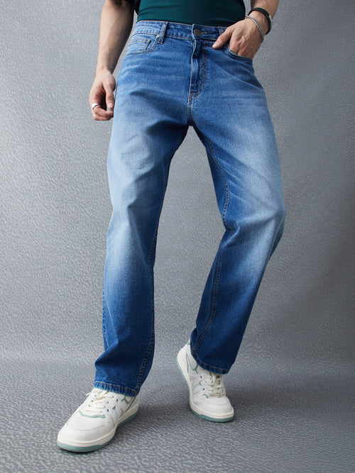 Voltedge Men Solid Cotton Wide Leg  Jeans