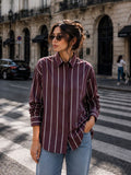 Voltedge Women Premium Cotton Striped Relaxed Fit Casual Shirt