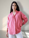 Women Oversize Light Pink Cotton Casual shirt