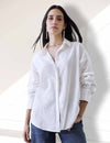 Women Oversize White Cotton Casual shirt