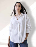 Women Oversize White Cotton Casual shirt