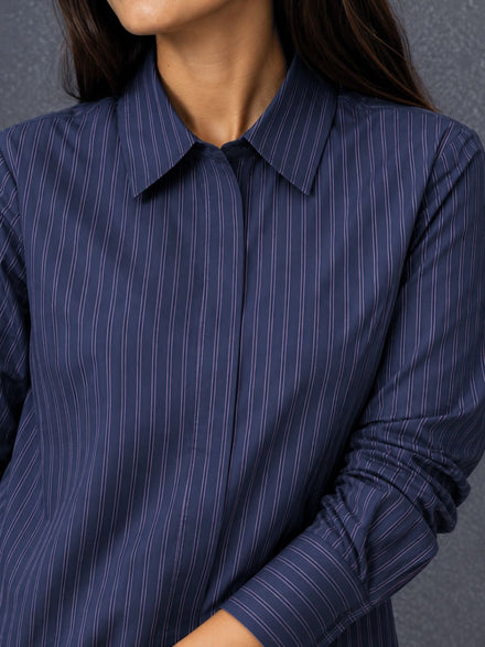 Voltedge Women Premium Cotton Striped Relaxed Fit Casual Shirt