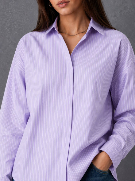 Voltedge Women Premium Cotton Striped Relaxed Fit Casual Shirt