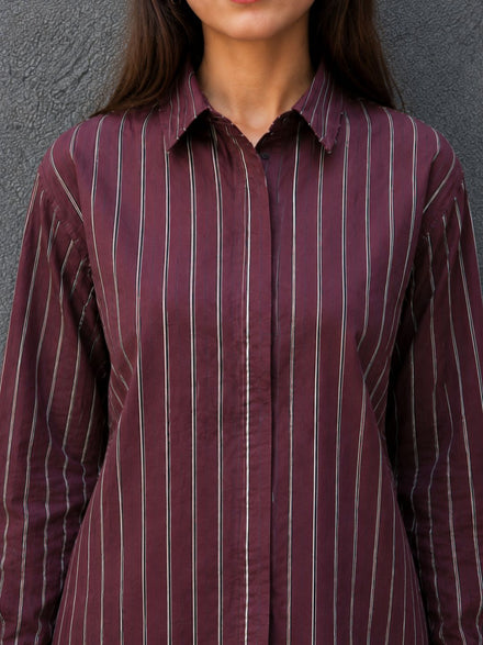 Voltedge Women Premium Cotton Striped Relaxed Fit Casual Shirt