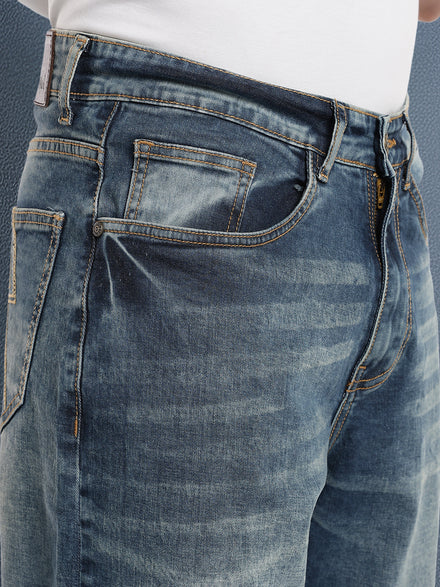 Voltedge Men Premium High Stretch Straight Fit Dark Indigo Cotton Stretch Denim Jeans