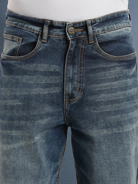 Voltedge Men Premium High Stretch Straight Fit Dark Indigo Cotton Stretch Denim Jeans
