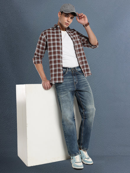 Voltedge Men Premium High Stretch Straight Fit Dark Indigo Cotton Stretch Denim Jeans