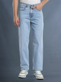 Voltedge Men Premium High Stretch Straight Fit Ice Indigo Cotton Stretch Denim Jeans