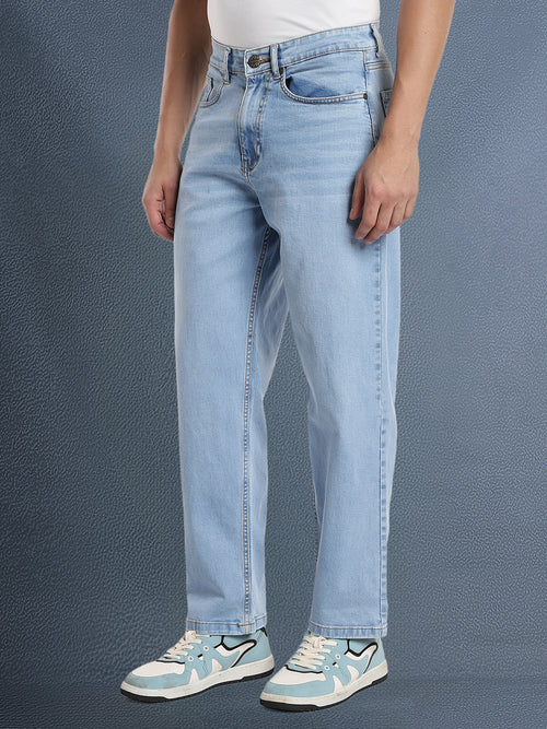 Voltedge Men Premium High Stretch Relaxed Fit Ice Indigo Cotton Stretch Denim Jeans