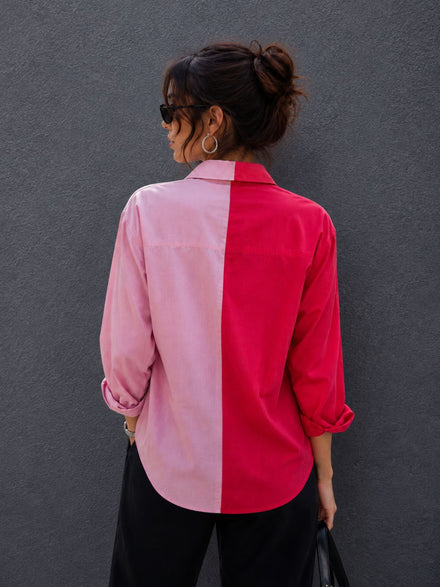 Women Oversize Fusion Lavender Pink Cotton Casual shirt