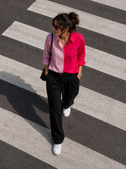 Women Oversize Fusion Lavender Pink Cotton Casual shirt