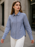 Voltedge Women Premium Cotton Striped Relaxed Fit Casual Shirt