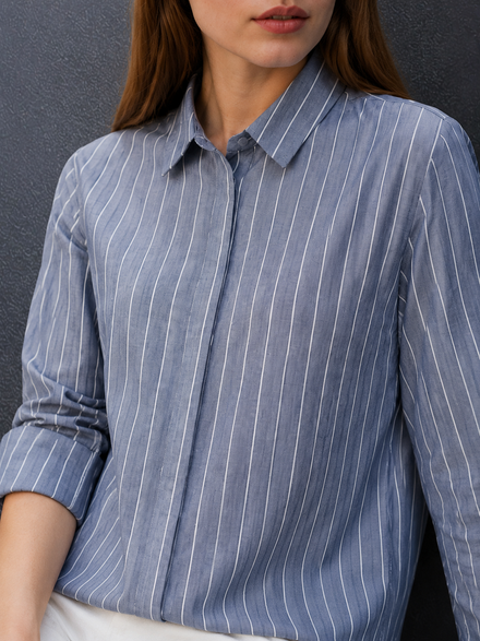 Voltedge Women Premium Cotton Striped Relaxed Fit Casual Shirt