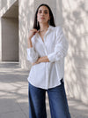 Women Oversize White Cotton Casual shirt