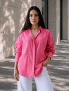 Women Oversize Light Pink Cotton Casual shirt