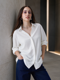 Thrust Relax Fit Street Vibe Cotton Off White Long Sleeve Women Casual Shirt