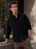 Men Relax fit Black Solid Peach Cotton Casual Shirt