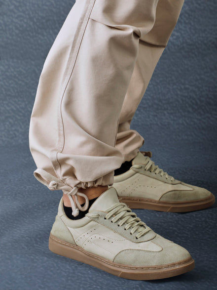 Men Relax Fit Beige Cotton Stretch Outdoor Cargo Pant