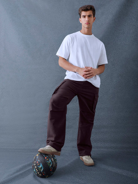 Men Relax Fit Dark Grey Cotton Stretch Outdoor Cargo Pant