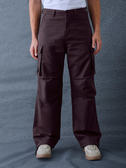 Men Relax Fit Dark Grey Cotton Stretch Outdoor Cargo Pant