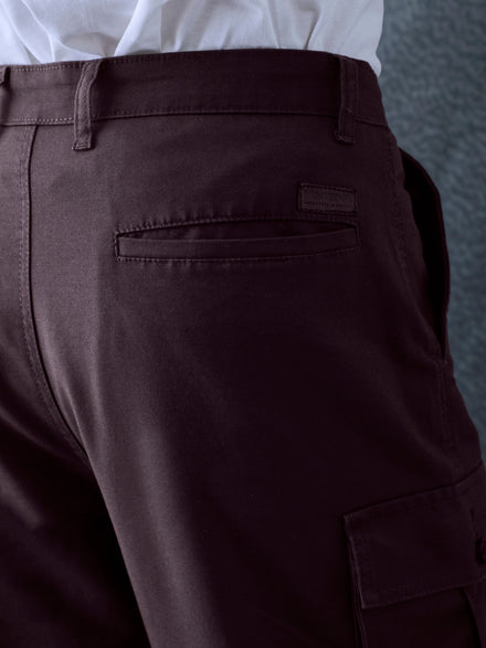 Men Relax Fit Dark Grey Cotton Stretch Outdoor Cargo Pant