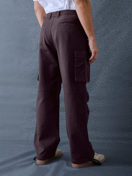 Men Relax Fit Dark Grey Cotton Stretch Outdoor Cargo Pant