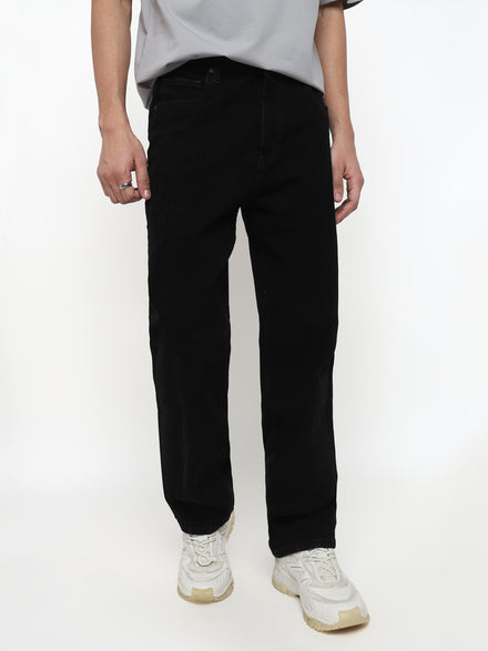 Men Premium High Stretch Straight Fit Black Jeans