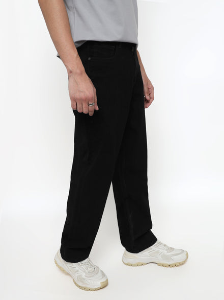 Men Premium High Stretch Straight Fit Black Jeans