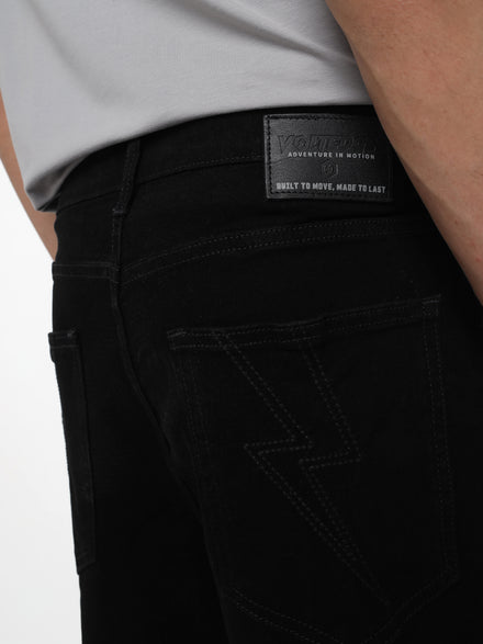 Men Premium High Stretch Straight Fit Black Jeans