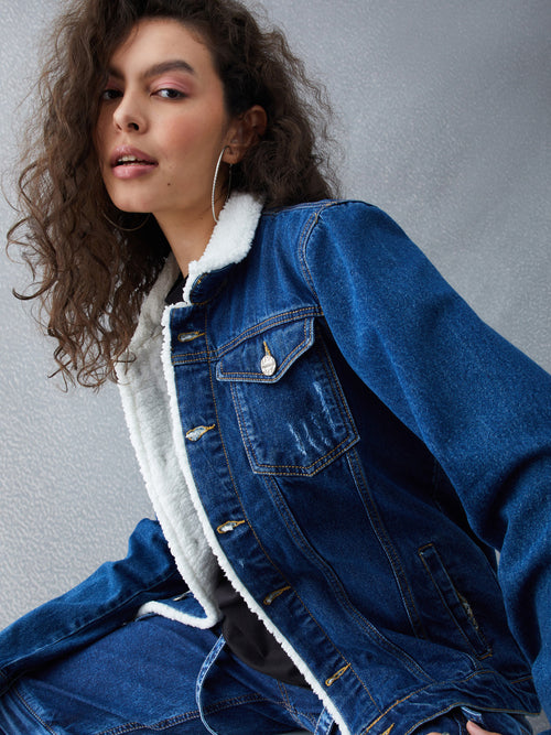 Voltedge Women Sherpa Cotton Regular Fit Full Sleave jacket