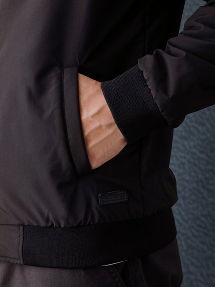 Men Regular Fit Black Charcoal Check Reversible Full Sleeve Jacket