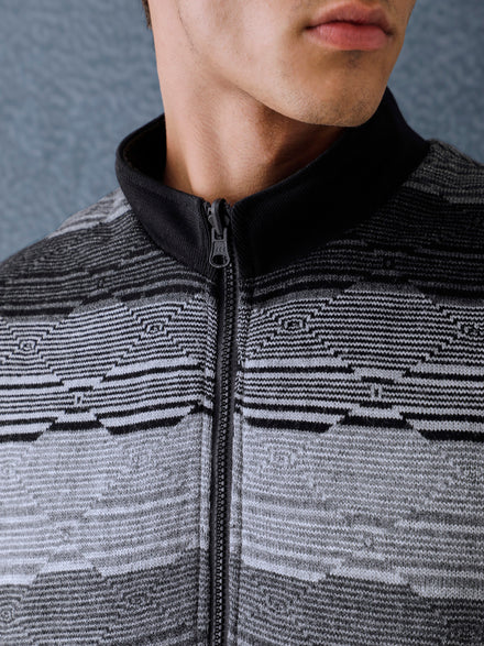 Men Regular Fit Black Grey Reversible Sleeveless Jacket