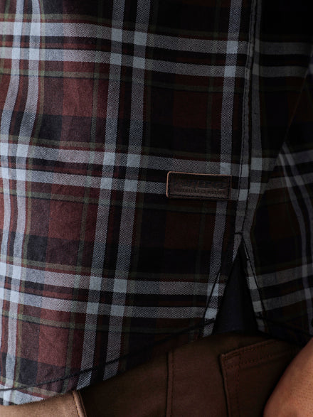 Men Relaxed Fit Brown Light grey Structured Checked Cotton Casual Shirt