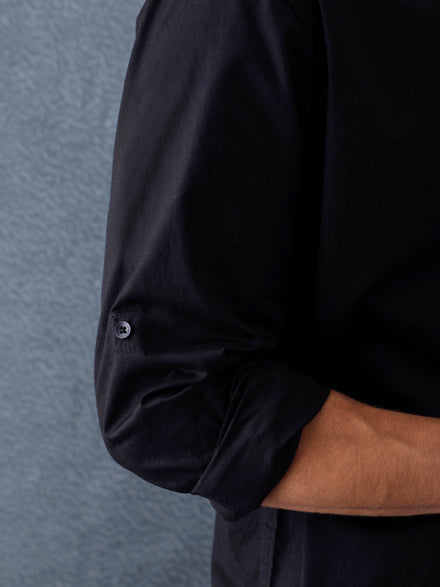 Men Relax fit Black Solid Peach Cotton Casual Shirt