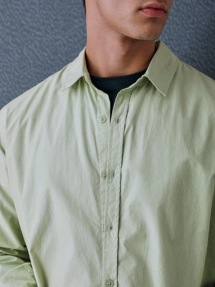 Men Relax fit Pista Green Solid Peach Cotton Casual Shirt