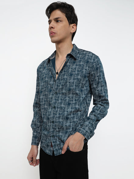 Voltedge Men Checked Cotton Regular Fit Full Sleeve Shirt
