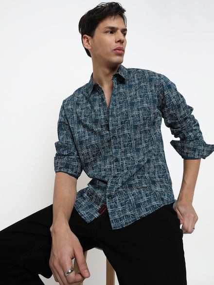 Voltedge Men Checked Cotton Regular Fit Full Sleeve Shirt