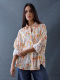 Women Oversize Multi Printed Cotton Casual shirt