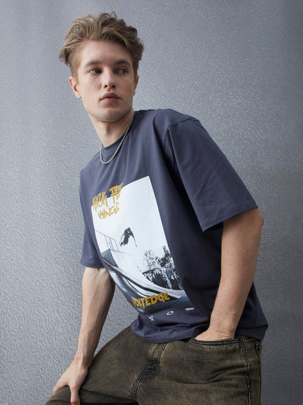 Voltedge Men Graphics Cotton Relaxed Fit Half Sleev T-Shirt