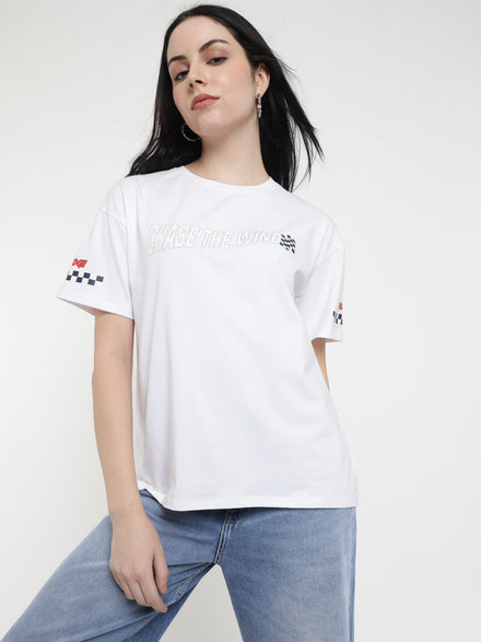 Voltedge Women Graphics Cotton Relaxed Fit Half Sleev T-Shirt