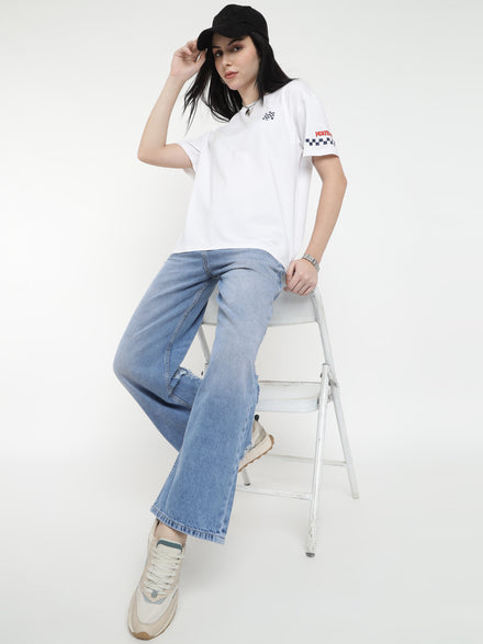 Voltedge Women Graphics Cotton Relaxed Fit Half Sleev T-Shirt