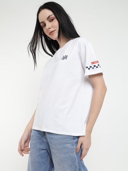 Voltedge Women Graphics Cotton Relaxed Fit Half Sleev T-Shirt