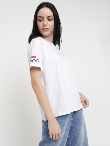 Voltedge Women Graphics Cotton Relaxed Fit Half Sleev T-Shirt