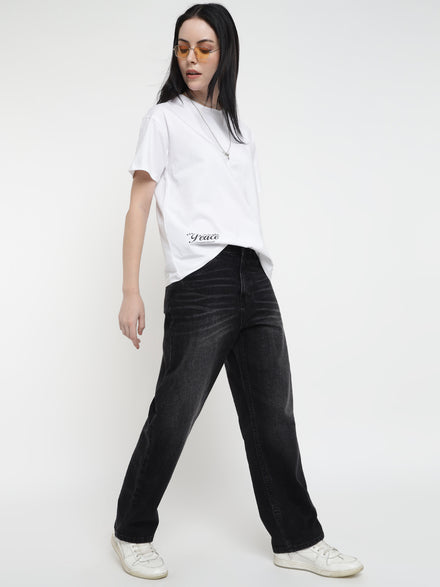 Voltedge Women Graphics Cotton Relaxed Fit Half Sleev T-Shirt