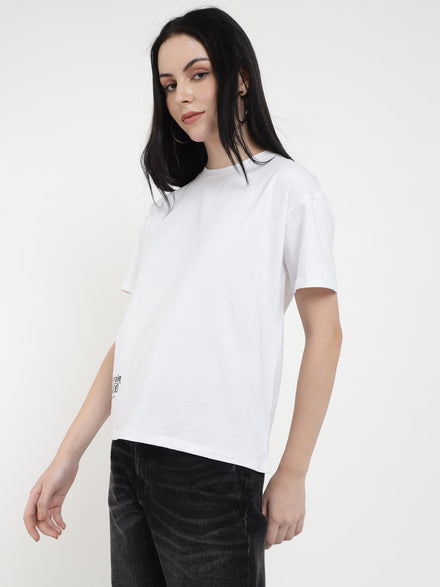 Voltedge Women Graphics Cotton Relaxed Fit Half Sleev T-Shirt