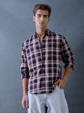Men Relax fit Navy Checked Campus Casual Shirt