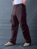 Men Relax Fit Dark Grey Cotton Stretch Outdoor Cargo Pant